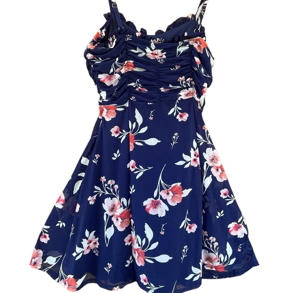 Derek Heart Dresses & Skirts - Derek heart womens mini dress adjustable straps gathered top ruffled fit to flow